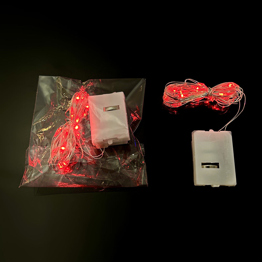 LED copper wire light string lights, three-gear LED small white box string lights, confession gift box, wave ball decoration, atmosphere layout