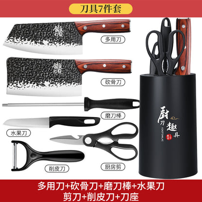 Knives, kitchen supplies, kitchen knives, cutting board sets, household food knives, full sets, Yangjiang forging and bone chopping knives, combination Z