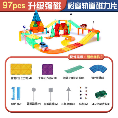 large color window magnetic sheet strong magnetic building block children's educational toy assembly for men and women with free shipping