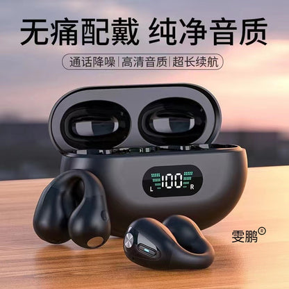 True bone conduction clip-on bluetooth headset wireless  binaural high-value, ultra-clear sound quality, ultra-long standby