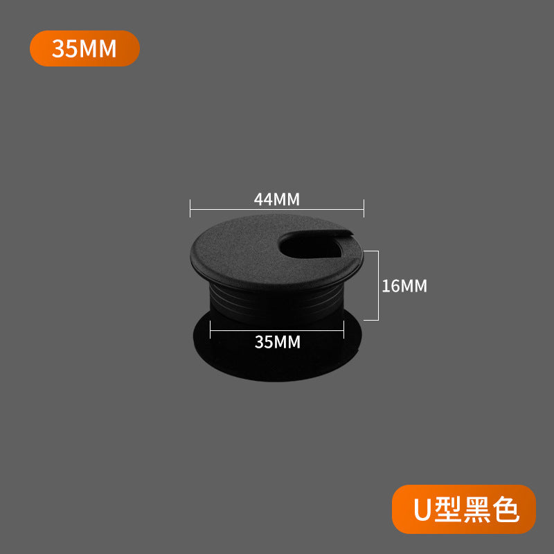 Desk plastic threading box desk wire hole cover 35 50 wire hole plug computer desktop round threading hole