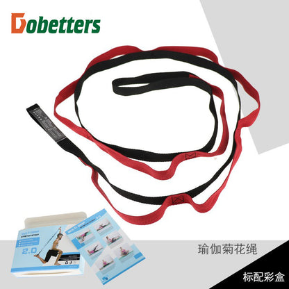 Aerobics Yoga stretching belt lacing belt anti-gravity aerial yoga hammock accessories chrysanthemum belt rope flat belt pull rope