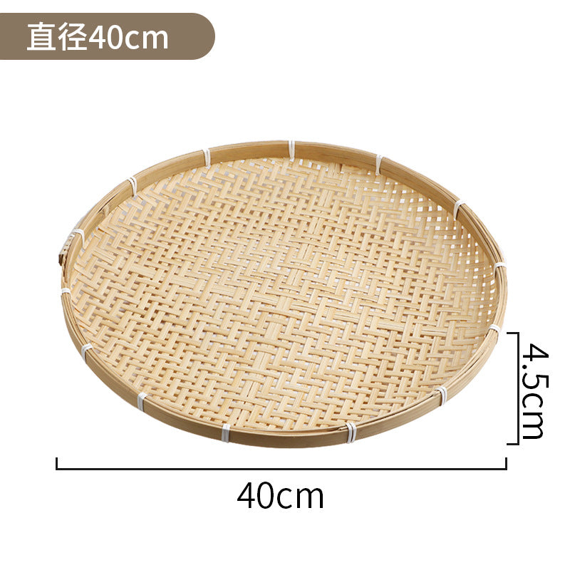Drying basket, handmade bamboo dustpan, bamboo plaque tray, bamboo weaving product, farmhouse washing decoration, drainage sieve, fruit basket