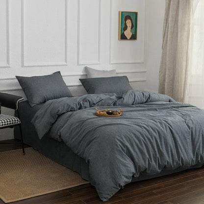 Simple cotton fitted sheet style naked sleeping solid color four-piece set