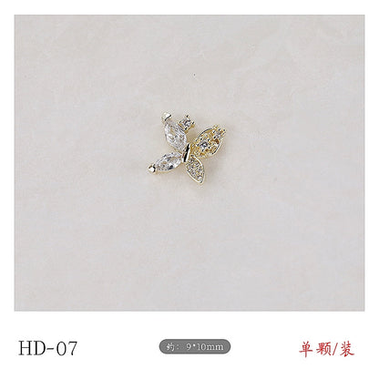 Twilight Rogge Manicure New Super Flash Butterfly Zircon Color Preservation Electroplating Non-fading Jewelry Nail Decoration Sticker
