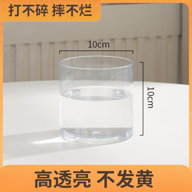 Transparent square jar vase, water culture, green plant, white palm, succulent, square cup, flower arrangement, hydroponic flower pot, tabletop simple ornament, florist