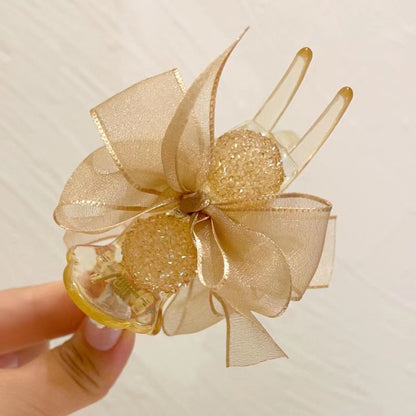 Maruko hairclip women's summer simple temperament, flower mesh, the back of the head, grab the clip pan hairpin