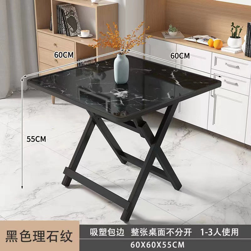 Folding dining table small household simple dining table outdoor portable stall square table and chair Japanese style rental