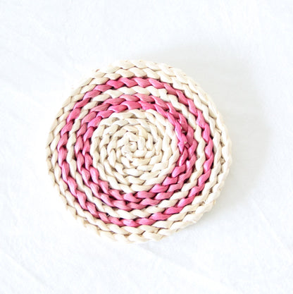 Japanese-style home natural corn husk handmade straw woven tea mat table mat heat-resistant casserole mat plate cup placemat