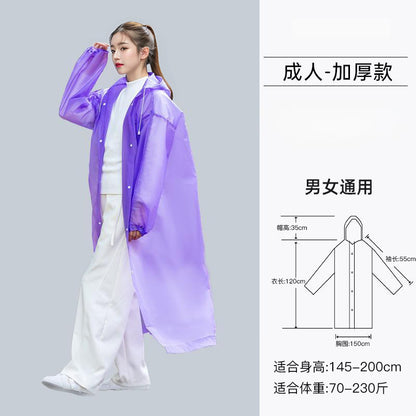 Raincoat thickened for adults to wear outside, travel portable, outdoor mountaineering, single long full-body rainstorm, disposable poncho