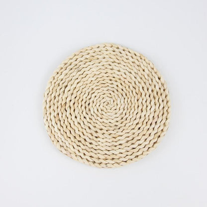 Japanese-style home natural corn husk handmade straw woven tea mat table mat heat-resistant casserole mat plate cup placemat