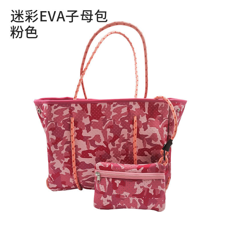 Self-supporting punching diving material beach bag mother bag manufacturer large capacity ladies beach bag