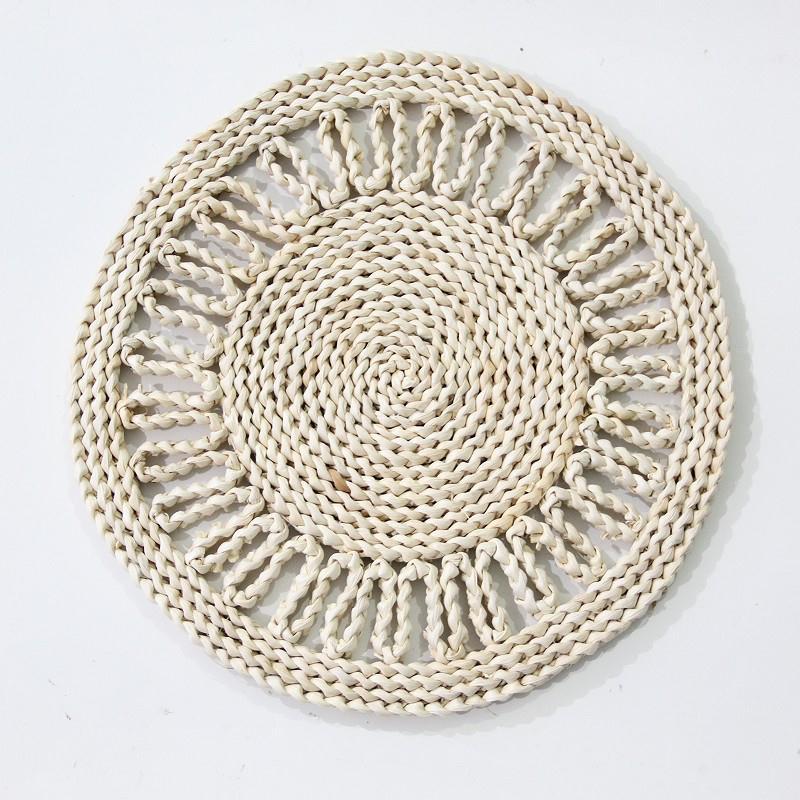 Japanese-style home natural corn husk handmade straw woven tea mat table mat heat-resistant casserole mat plate cup placemat