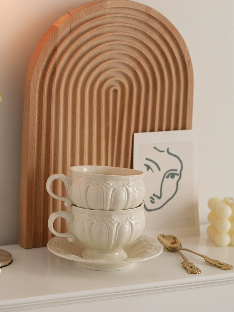 French antique elegant bone porcelain teapot