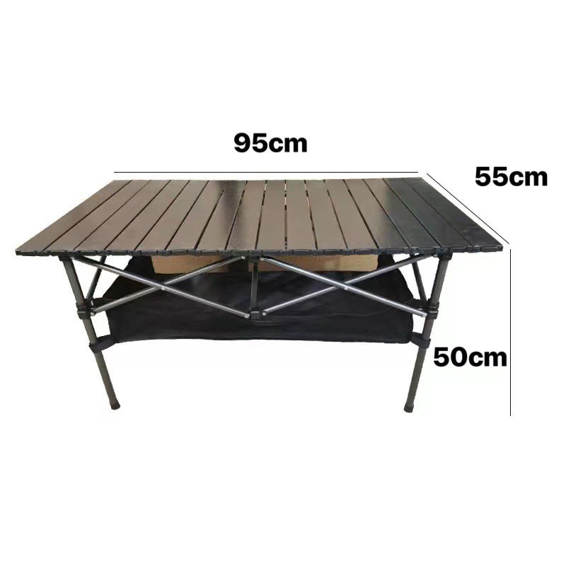 Outdoor Folding Table Metal Egg Roll Table Portable Camping Picnic Table Setting Table Camping Barbecue Self Drive Tour