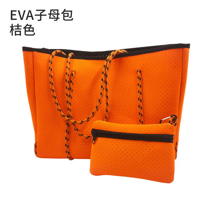 Self-supporting punching diving material beach bag mother bag manufacturer large capacity ladies beach bag