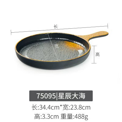 Melamine plate Japanese-style plastic barbecue plate imitation porcelain round flat plate barbecue plate restaurant hot pot tableware dish