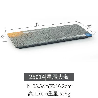 Melamine plate Japanese-style plastic barbecue plate imitation porcelain round flat plate barbecue plate restaurant hot pot tableware dish