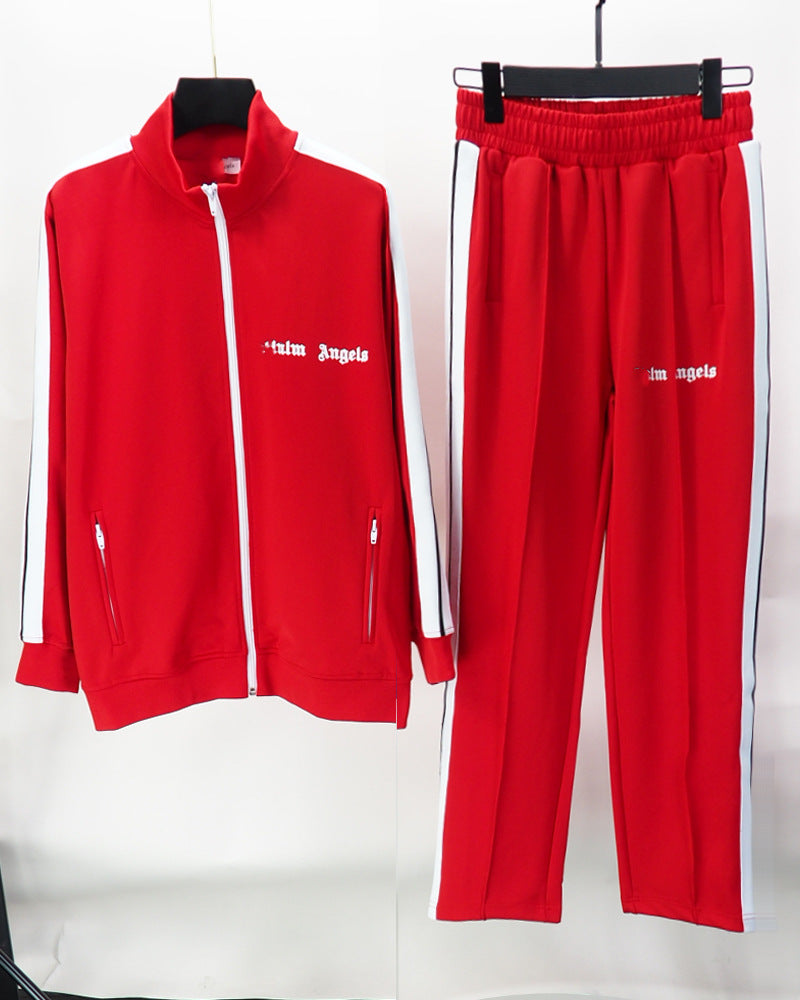 The correct version of the tide brand palm palm angel striped webbing high street casual sports jacket couple suit