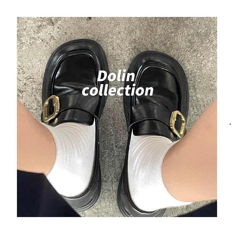 Dolin collection sweet and cool Japanese style flat retro British commuter small leather shoes women's Japanese style loafers
