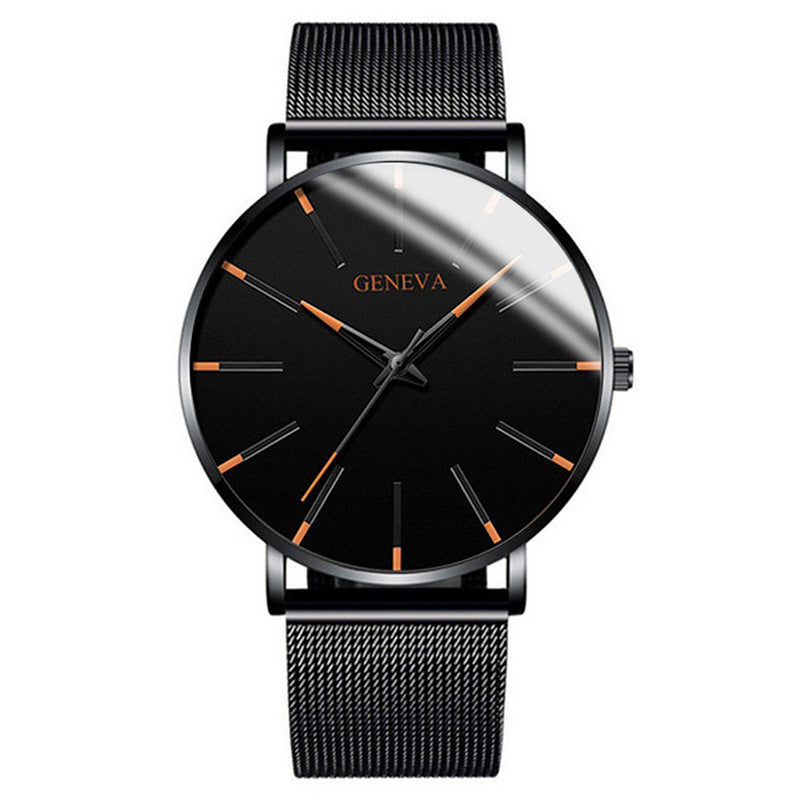 fashion blue needle men's watch men's watch quartz watch mesh belt spot one piece