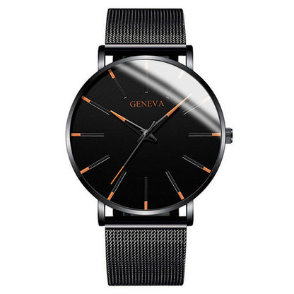 fashion blue needle men's watch men's watch quartz watch mesh belt spot one piece