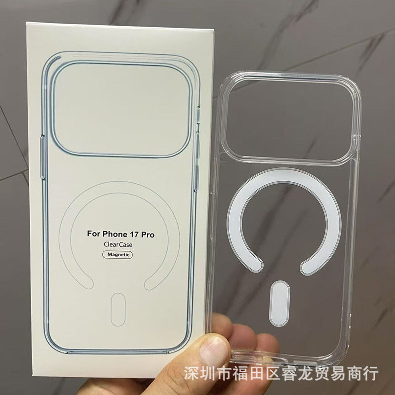 Applicable to Apple 17promax transparent magnetic phone case iphone17 protective case pro drop resistant 17Air17pm