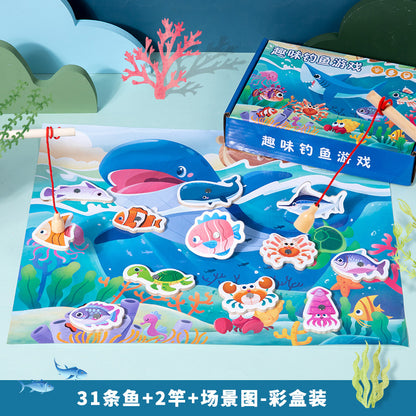 Children's magnetic fishing toys 1 to 3 years old 2 boys and girls 6 puzzle kids toddler baby two and a half years old gifts