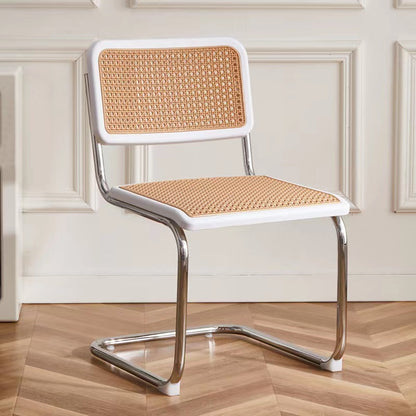 A piece of rattan chair ins wind leather medieval chair retro home rattan dining chair Nordic balcony backrest chair