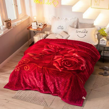 Thickened Raschel Blanket Winter Warm Blanket Flannel Cover Blanket Bed Sheet Double Layer Antistatic Cloud Blanket