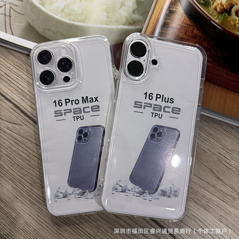 For iphone16 PRO MAX Transparent Soft Case IP15 1.5MM Thick Space 11 12 13 Phone Case 17