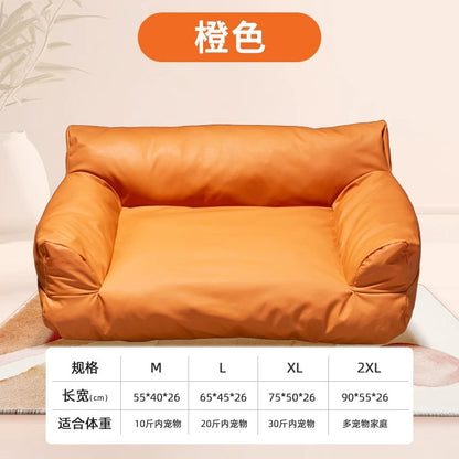 New dog kennel pet sofa cat bed simple leather cat nest waterproof and washable dog sofa is universal in all seasons