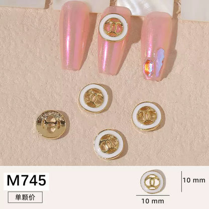 Net red manicure small fragrant wind jewelry love bunny new bow camellia dripping oil nail decoration stickers