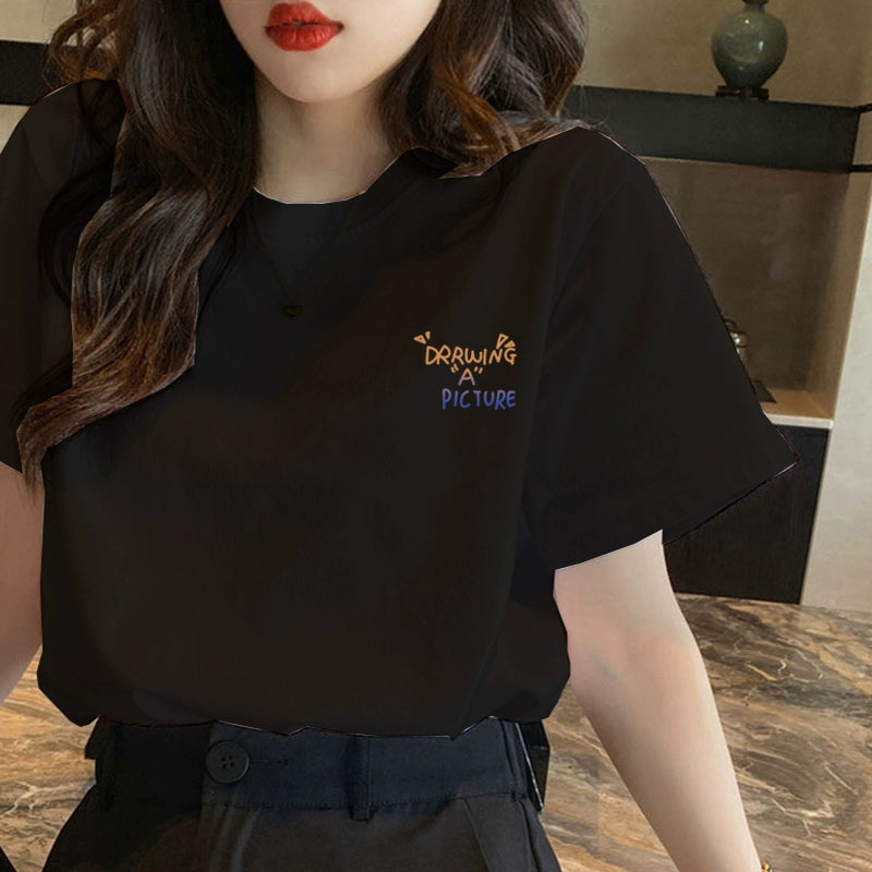 Clearance to pick up leaks~ The counter withdraws the last order foreign trade women's clothing summer new niche letter printing short-sleeved T-shirt women's fashion