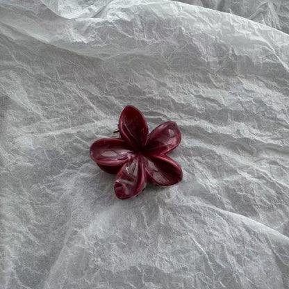 marbled grab clip Sweet and fresh frangipani hair clip Summer high-end shark hair clip