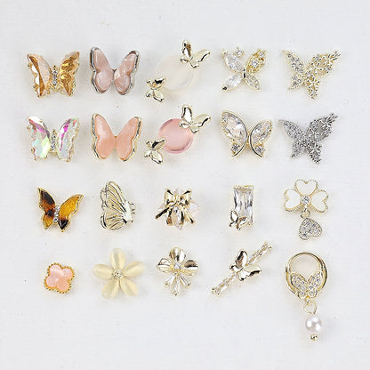 Twilight Rogge Manicure New Super Flash Butterfly Zircon Color Preservation Electroplating Non-fading Jewelry Nail Decoration Sticker