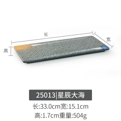 Melamine plate Japanese-style plastic barbecue plate imitation porcelain round flat plate barbecue plate restaurant hot pot tableware dish