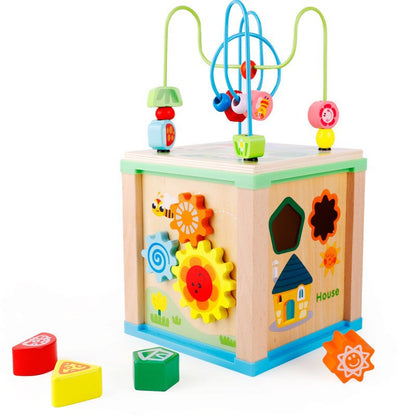 Children's Wooden Large Multifunctional Puzzle Big Wrapping Beads Treasure Chest Early Education Intelligence Matching Scene Intelligence Box Toys