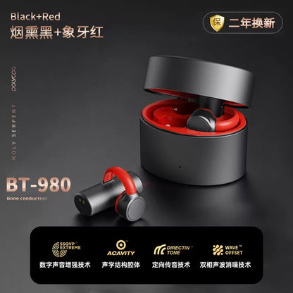 POLVCDG/Platinum Code BT-980 Wireless Clip Ear Bone Conduction Bluetooth Headphones No Sound Leakage No Pain No Sensation to Wear