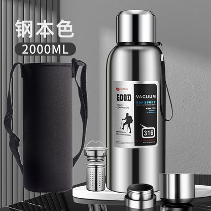stainless steel thermos mug large capacity portable outdoor food grade vacuum car travel jug all-steel thermos mug