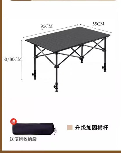 Outdoor Folding Table Metal Egg Roll Table Portable Camping Picnic Table Setting Table Camping Barbecue Self Drive Tour