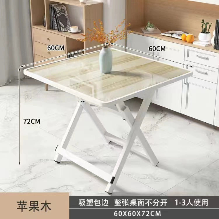 Folding dining table small household simple dining table outdoor portable stall square table and chair Japanese style rental