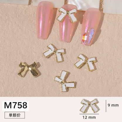 Net red manicure small fragrant wind jewelry love bunny new bow camellia dripping oil nail decoration stickers