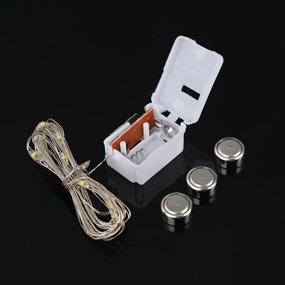 LED copper wire light string lights, three-gear LED small white box string lights, confession gift box, wave ball decoration, atmosphere layout