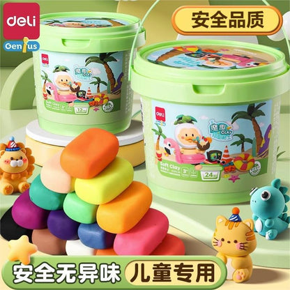 Deli ultra-light clay children's safe non-toxic clay 12 colors 24 colors 36 colors kindergarten plasticine clay toys