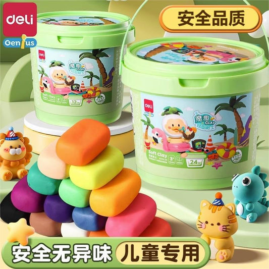 Deli ultra-light clay children's safe non-toxic clay 12 colors 24 colors 36 colors kindergarten plasticine clay toys