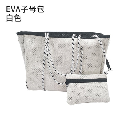 Self-supporting punching diving material beach bag mother bag manufacturer large capacity ladies beach bag