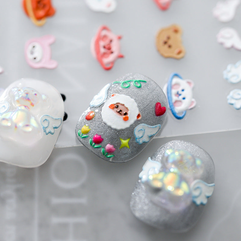 Ferrite new process three-dimensional 5D nail art stickers thin transparent back glue nail stickers nail accessories sprouting sky TS889