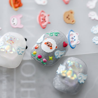 Ferrite new process three-dimensional 5D nail art stickers thin transparent back glue nail stickers nail accessories sprouting sky TS889