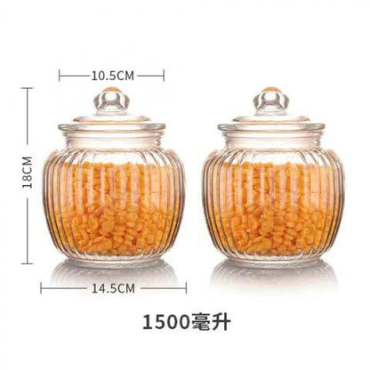Pickle jar transparent glass jar household pickled sealed jar glass bottle with lid small pickle jar storage jar